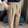 thin draping belt pants | elastic waistband trousers | lightweight fabric pants | ultrasonic cleaning