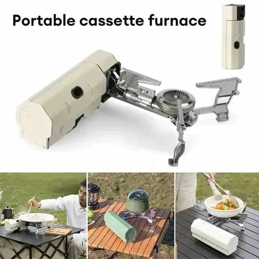 Portable Camping Gas Stove - Folding Cassette Burner for Outdoor Cooking & BBQ