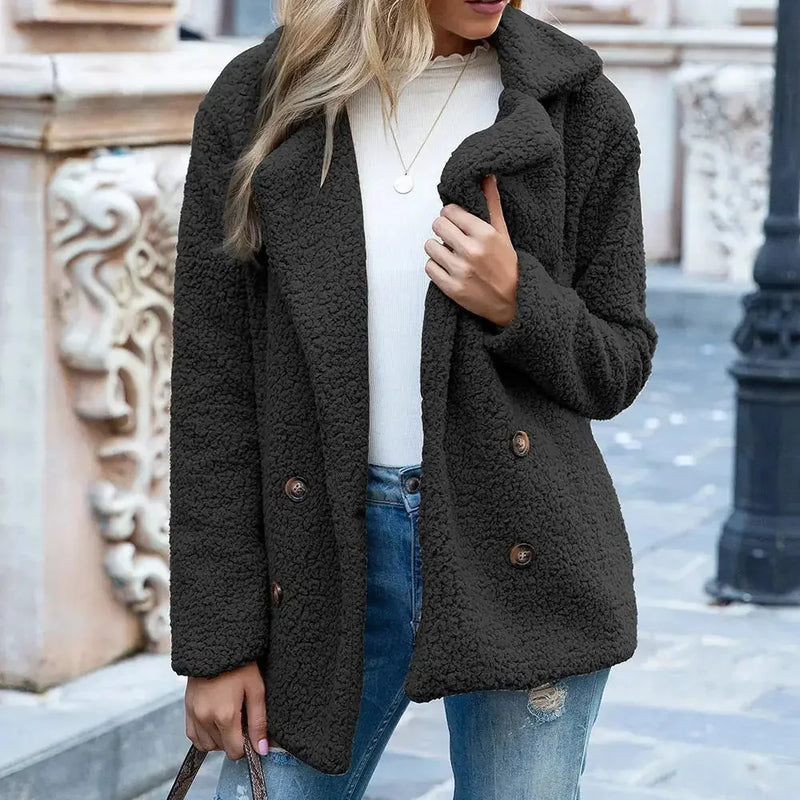 heavyweight wool blend coat | oversized fluffy cardigan | long sleeve winter jacket | energy saving