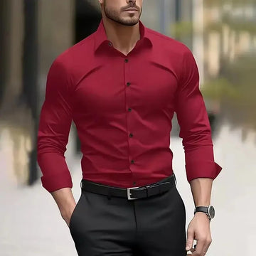 Fashion Personality Four-sided Stretch Shirt Men's Long Sleeve