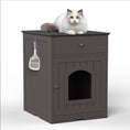 Wooden Pet House Cat Litter Box Enclosure With Drawer & Side Table Meifu Market