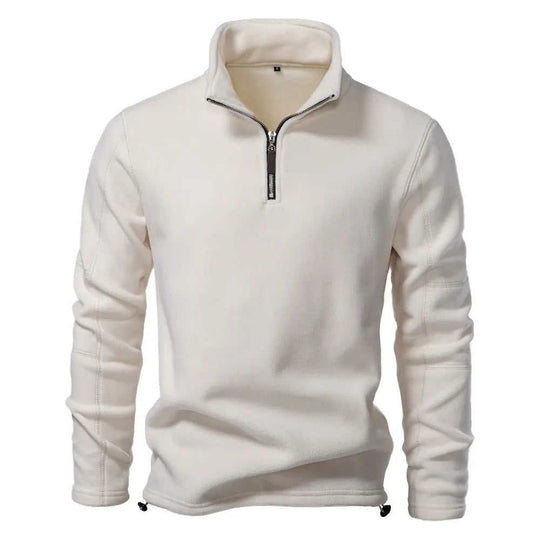 Fashion Personality Stand-collar Zippered Sweatshirt With Fleece Winter Casual Pullover Top Men's Clothing M - color varia...
