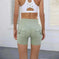 high-waisted compression shorts | quick-dry nylon fabric | 4-way stretch material | energy saving