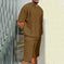lightweight linen suit set | breathable summer clothing | loose fit men outfit | ultrasonic cleaning