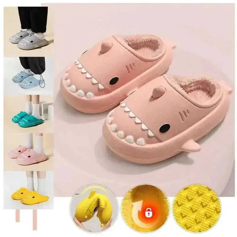 Cartoon Shark Shoes Home Slippers EVA Lovers Slippers Winter Soft Bottom Waterproof Shoes - Meifu Market