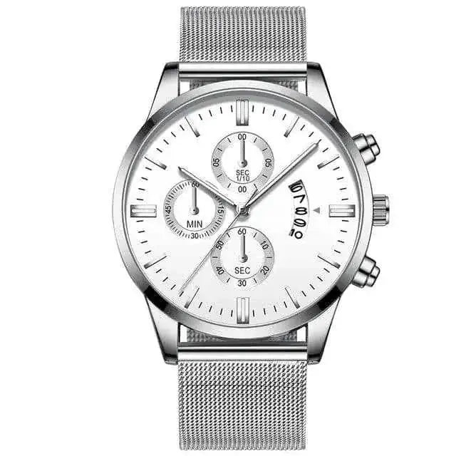 stainless-steel mesh band | 40mm case diameter | sapphire crystal glass | energy saving