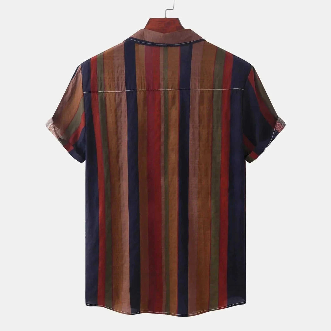 quick-dry polyester shirt | breathable linen blend fabric | short sleeve button down | energy saving