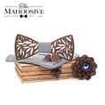 hollow carved wooden bow tie | plaid handkerchief set | mens fashion novelty ties | ultrasonic cleaning