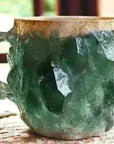 400ml Resin Crystal Coffee Mug - Elegant Mineral Design with Handle - view 35 (pattern: check)