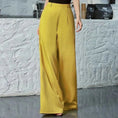 high-waisted wide leg pants | loose fit trousers for women | vibrant color palazzo pants | ultrasonic cleaning