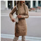 Fashion Turtleneck Knitted Dress With Slit Design Winter Warm Solid Color Pullover Long Sweater Women's Clothing Meifu Market