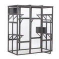 oversized cat cage grey | large cat enclosure with platforms | multi-level cat playpen | ultrasonic cleaning