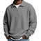 Mens Half-Zip Collared Polo Shirt Top Navy Blue - main product image