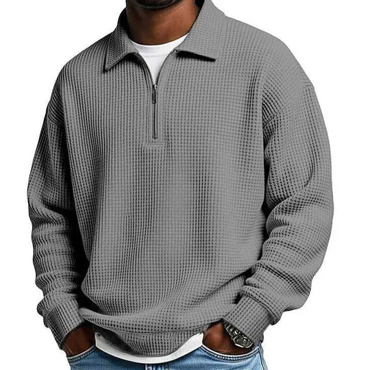 Mens Half-Zip Collared Polo Shirt Top Navy Blue - available style options