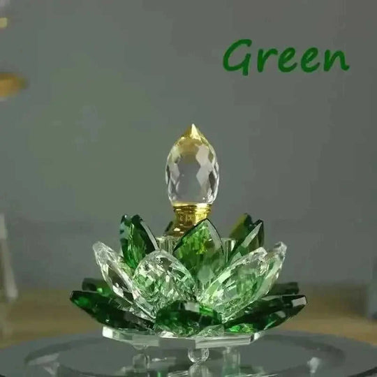 rainbow crystal perfume bottle | colorful lotus oil diffuser | handcrafted glass perfume bottle | energy saving