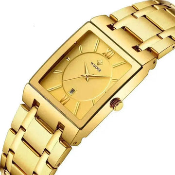 Men’s Square Dial Watch – Waterproof Stainless Steel Band Japanese Quartz, 40mm, 4 Colors