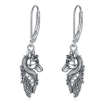 Sterling Silver Horse Dangle Drop Leverback Earrings Jewelry Gifts 