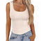 Elastic Slim-fit Vest Women's Square-neck Sleeveless Top Summer Clothing White - available style options