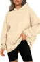 oversized hooded pullover | fleece lined hoodie | long sleeve loose sweater | energy saving