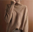 Women's Turtleneck Three-dimensional Rhombus Sweater Meifu Market
