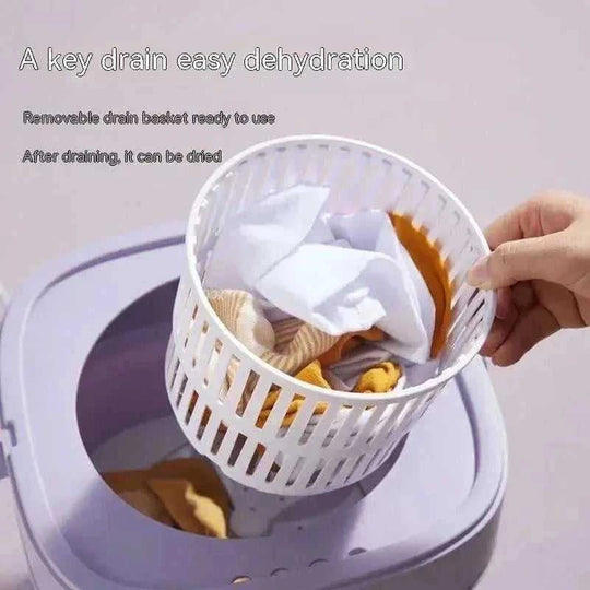 Portable Folding Small Underwear Socks Portable Washing Machine Purple - styled blue 10l portable mini washing machine fol...