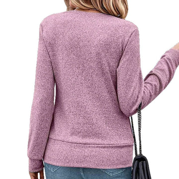 Women's V-neck Long-sleeved False Two-piece Suit Top Meifu Market