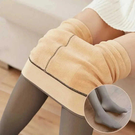 fleece lined tights for women | thermal winter leggings plus size | opaque fleece lined pantyhose | energy saving