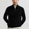 American Old Money Style Stand Collar Twisted Men's Casual Zipper Sweater - side view (material: wool, fleece | pattern:...