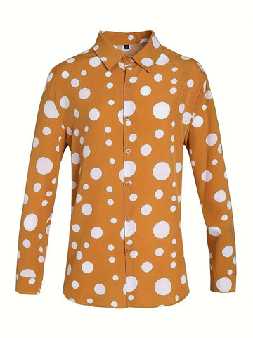long sleeve polka dot shirt | cotton blend casual shirt | mens button down shirt | ultrasonic cleaning