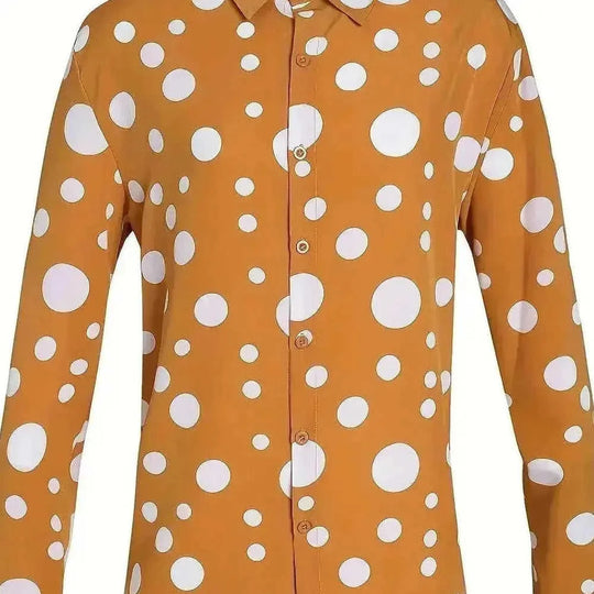 A Casual And Versatile Long-sleeved Shirt With Polka Dot Prints For Teenagers And Men - view 6 (material: cotton | color:...