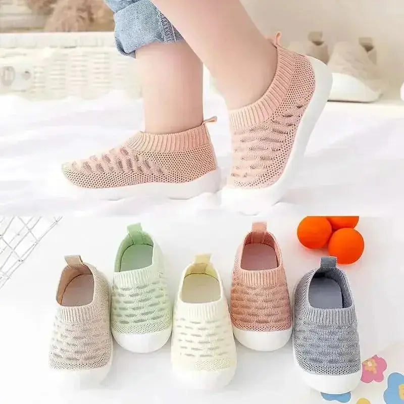 soft sole baby shoes | breathable mesh toddler shoes | lightweight fly knit footwear | energy saving