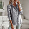 Striped Long Sleeve Shirt Fashion Ruffle Design Button Up Tops Casual Office Blouse Elegant Commuting Women's Clothing Meifu Market