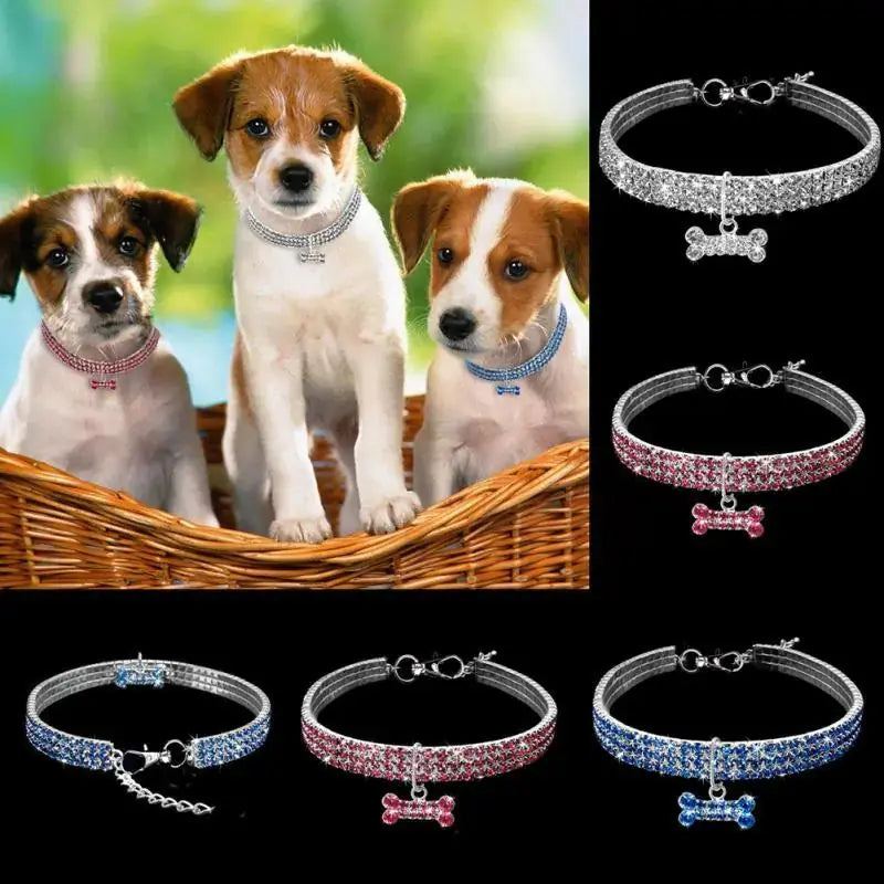 Bling Rhinestone Dog Collar Crystal Puppy Chihuahua Pet Dog Collars Leash For Small Medium Dogs Cats Meifu Market