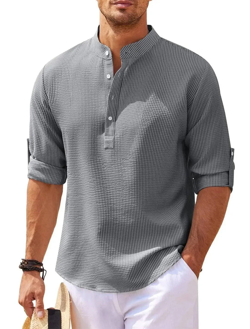 long sleeve casual shirt | cotton blend fabric | business casual wear | ultrasonic cleaning