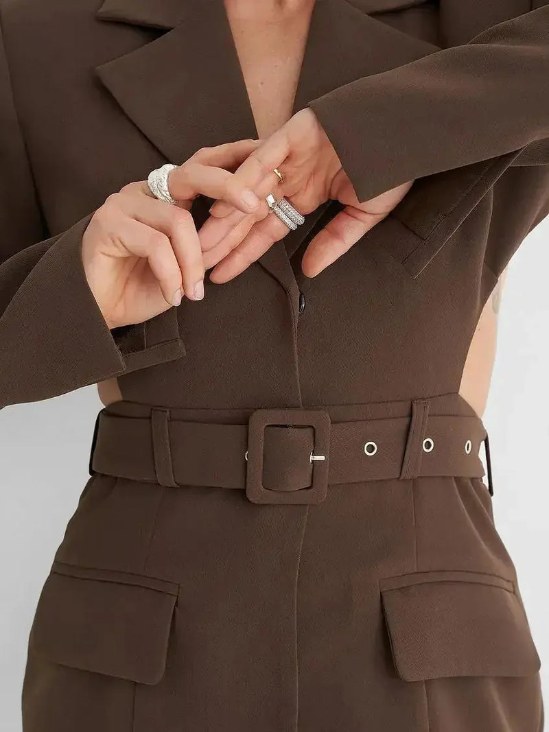 open-back blazer | lace-up blazer | cutout blazer | energy saving