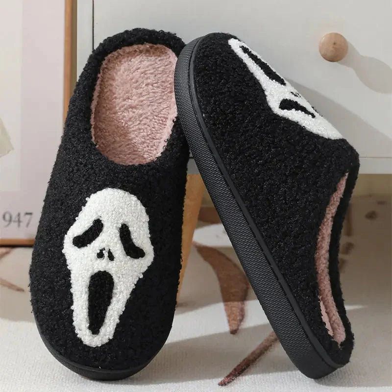 halloween skull slippers | warm cotton slippers | unisex couple slippers | energy saving