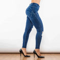 melody blue ripped jeans | high-waisted ripped jeggings | stretchy denim leggings | energy saving