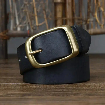 Men's Retro First Layer Pure Cattlehide Pin Buckle Belt meifu market