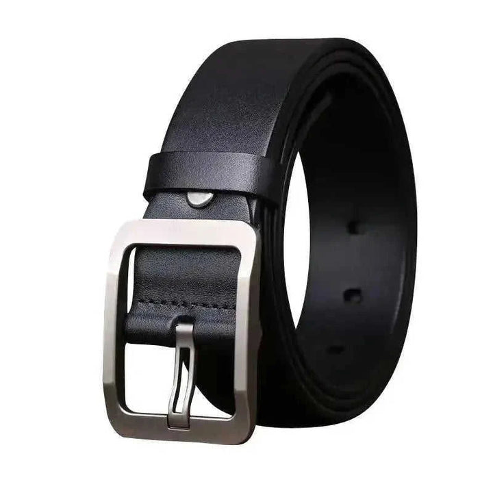 Minimalist Light Luxury Business Belt Pin Buckle Fashion Casual All-matching Black - angle view with minimalist light luxu...