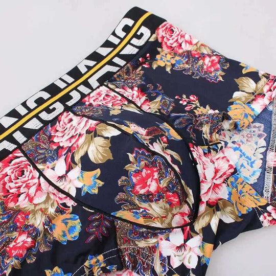 Men's Ice Silk Boxer Briefs Summer Breathable Printed Underwear Meifu Market