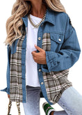Denim Jacket Long Sleeve Plaid Button Down Shirt Meifu Market