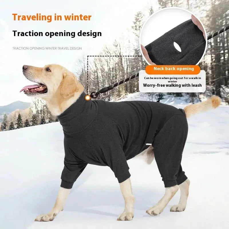 polar fleece dog sweater | high collar dog coat | cold weather dog clothing | energy saving