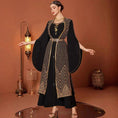 vintage gold embroidery robe | black abaya with embroidery | two piece prayer dress set | energy saving
