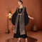 vintage gold embroidery robe | black abaya with embroidery | two piece prayer dress set | energy saving