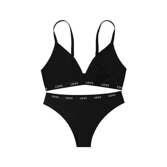 Letter Seamless Ice Silk Feel Underwear Underwear Suit Without Steel Ring L - scale comparison view