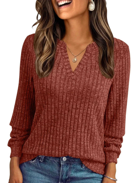 brushed cotton fabric | v-neck t-shirt | striped long sleeve top | energy saving
