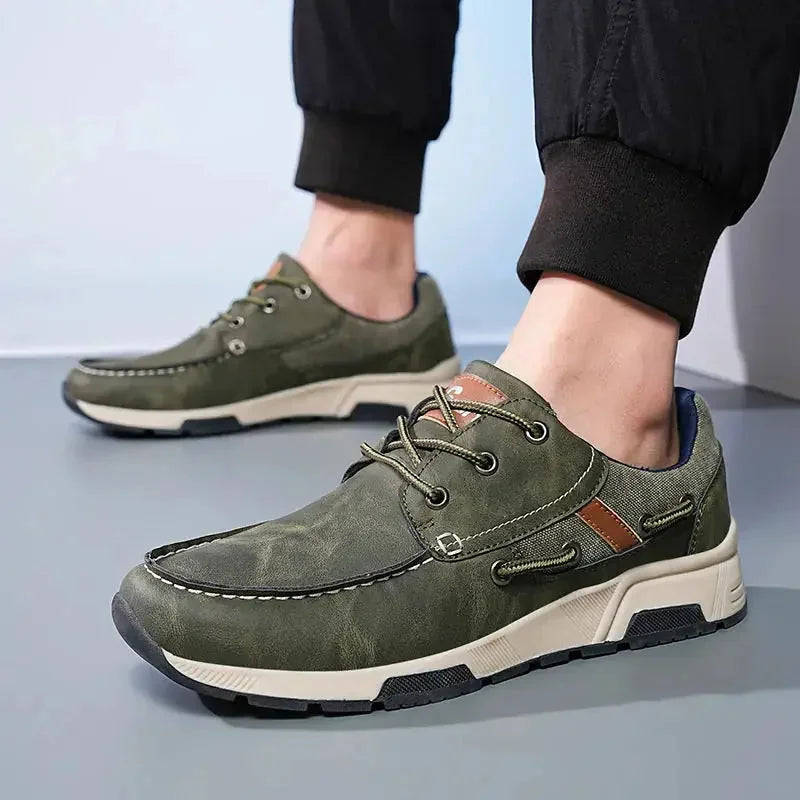 genuine leather sneakers | wide width shoes for men | breathable mesh lining | energy saving