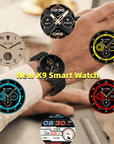 New K9 Smart Watch 1.39 Round Screen Encoder True Screw Clip Wireless Charging NFC Offline And Payment Function 