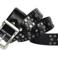 Men's Rivet Punk Genuine Leather Belt Nail Skull Head Japanese Buckle European And American Personalized Belt meifu market