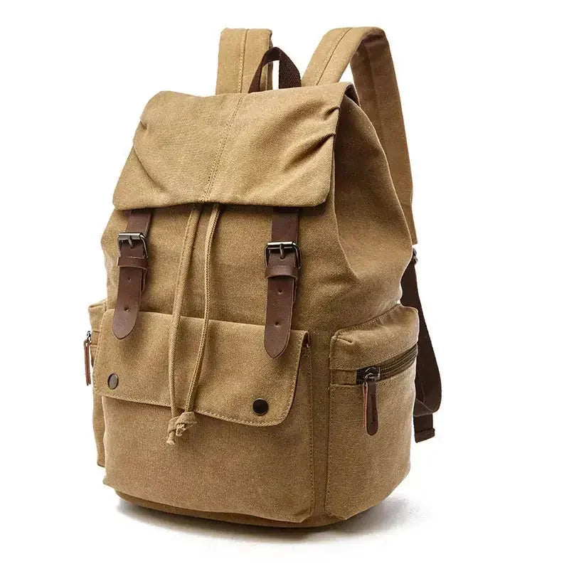 waterproof canvas backpack | 15-inch laptop compartment | vintage travel backpack | energy saving